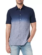 Koszule męskie - camel active Męska koszula z krótkim rękawem Slim Fit, niebieski, S - miniaturka - grafika 1