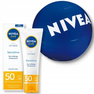 NIVEA SUN UV Krem do twarzy wrażliwej opalania z filtrem SPF50 + Piłka - Kremy do twarzy NIVEA SUN UV Krem do twarzy wrażliwej opalania z filtrem SPF50 + Piłka - Kremy do twarzy - miniaturka - grafika 1