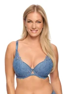Biustonosze - Biustonosz z koronką Push Up Abigail 1226 niebieski 80D - miniaturka - grafika 1