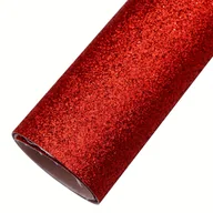 Rękodzieło - TEMU Rolka z tkaniny ze sztucznej skóry z brokatem PCV - Błyszczący arkusz skóry syntetycznej do majsterkowania, kolczyków, kokardek do włosów, - miniaturka - grafika 1