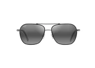 Okulary przeciwsłoneczne - Maui Jim Męskie i damskie polaryzacyjne okulary przeciwsłoneczne Mano Aviator, Czarny W/srebrny pasek/neutralny szary spolaryzowany, Medium - miniaturka - grafika 1