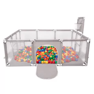 Selonis Boisko BO-100X z piłeczkami 6cm szary: żółty-zielony-niebieski-czerwony-pomarańcz 180x122x62/900piłek - Maty edukacyjne - miniaturka - grafika 1