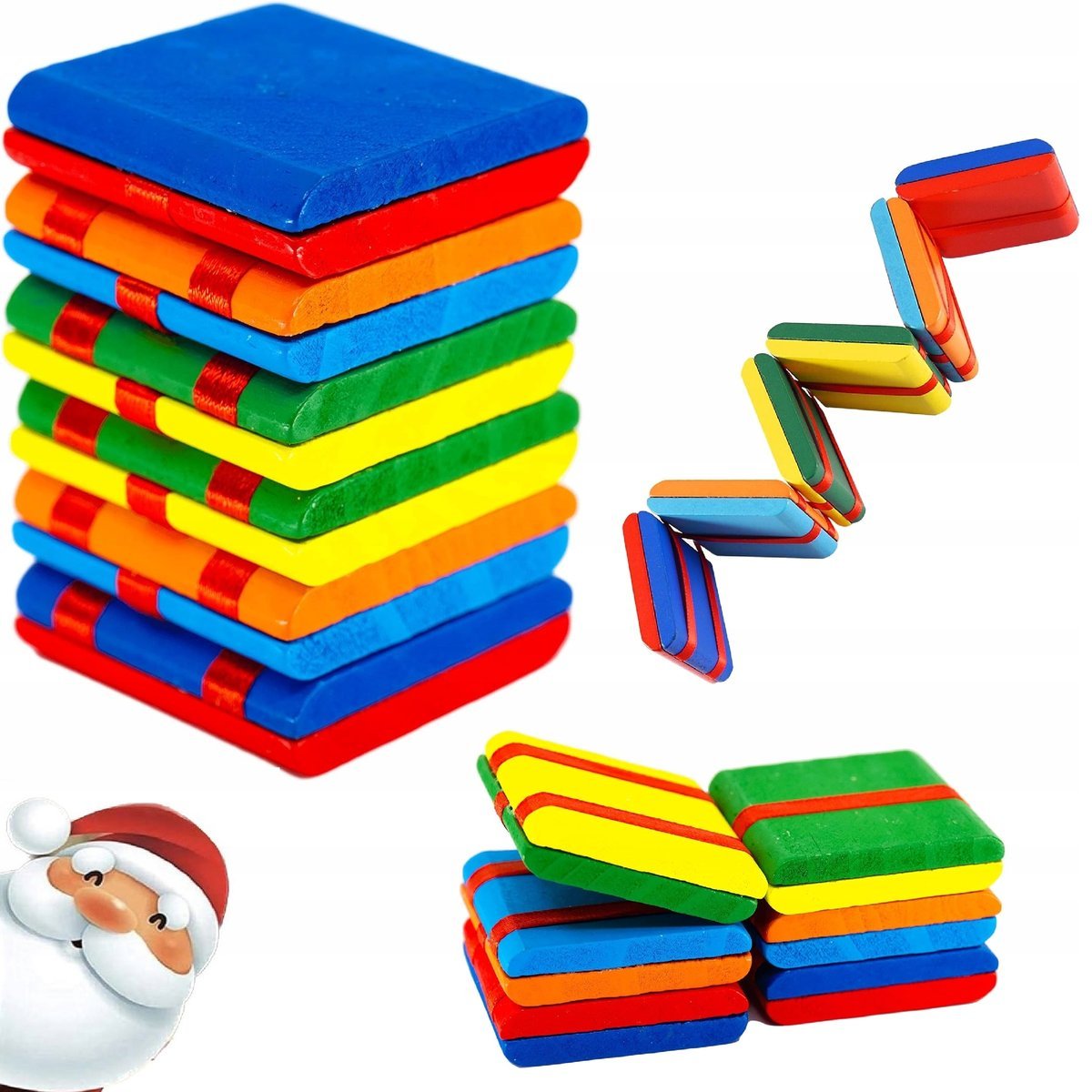 MINI DREWNIANA DRABINKA DLA DZIECI KLOCKI ZABAWA EDUKACYJNA PREZENT 8,5cm