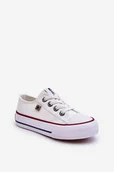 Buty dla dziewczynek - Trampki Buty Dziecięce Big Star Tenisówki Niskie Dd374160 Białe 33 - miniaturka - grafika 1