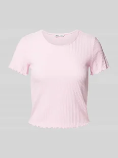 T-shirt o kroju regular fit z dodatkiem wiskozy - Koszulki i topy damskie - miniaturka - grafika 1