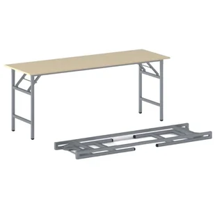 B2B Partner Stół konferencyjny FAST READY z srebrnoszarym stelażem, 1700 x 500 x 750 mm, brzoza 499249 - Stoły i stoliki do biura - miniaturka - grafika 1