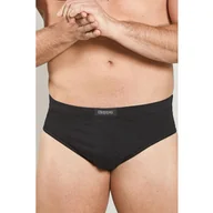 Majtki męskie - Slipy męskie gładkie czarne z czystej bawełny Kappa K1103 - miniaturka - grafika 1