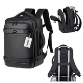 Torby podróżne - Plecak do samolotu bagaż podręczny PODRÓŻNY 40x25x20 kabinowy Ryanair Wizzair CZARNY LEKKI mocny - miniaturka - grafika 1