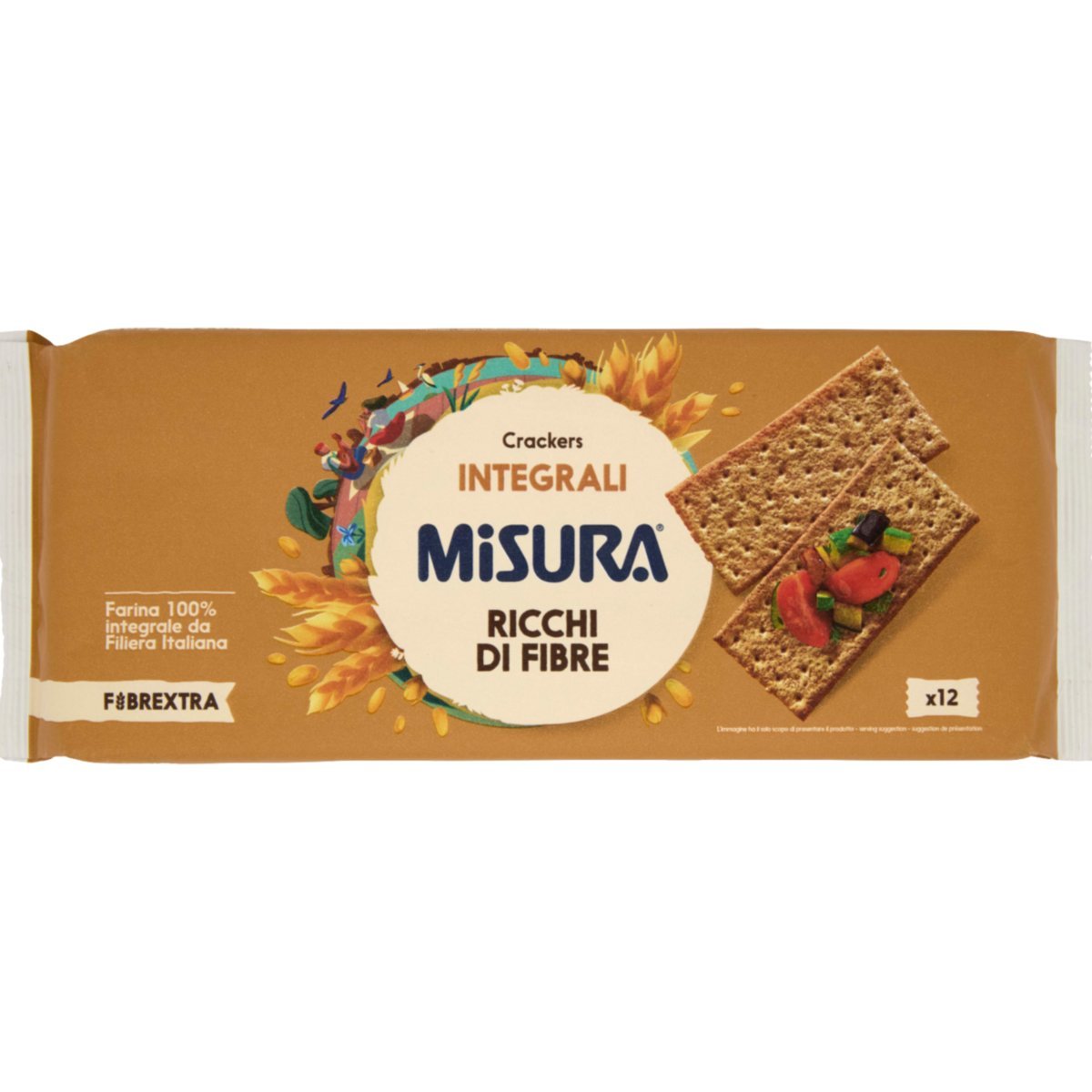 Misura Crackers Integrali Fibre Extra 385g włoskie pełnoziarniste krakersy