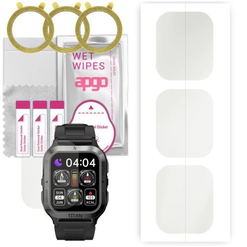 3x folia ochronna hydrożelowa MATOWA do Maxcom FW67 TITAN Pro - apgo Smartwatch Hydrogel MATTE Protection Ochrona na ekran smartwatcha