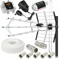 Anteny TV - ANTENA TV DVB-T2 MUX COMBO 200km ZESTAW 3TV +100m - miniaturka - grafika 1