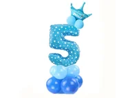 Balony i akcesoria - Zestaw balonów na powietrze, cyfra "5", niebieski - miniaturka - grafika 1