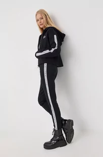 KARL Lagerfeld Lagerfeld spodnie dresowe bawełniane damskie kolor czarny z aplikacją - Spodnie damskie - miniaturka - grafika 1