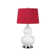 Lampy stojące - Lampa stołowa ceramiczna biała z czerwonym abażurem Isla E27 60W Elstead - miniaturka - grafika 1