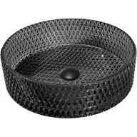 Umywalki - Mexen Aura szklana umywalka nablatowa 39 x 39 cm, czarna - 24013970 - miniaturka - grafika 1