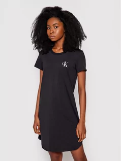 Piżamy damskie - Calvin Klein Underwear Koszula nocna 000QS6358E Czarny Regular Fit - grafika 1