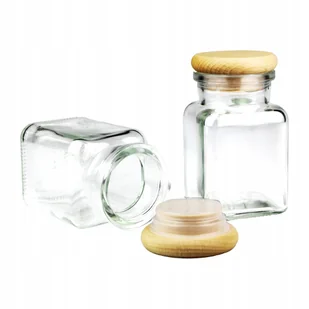 2x Szklany pojemnik słoik z drewnianym korku do zalewu świeczek 150 ml - Pojemniki kuchenne - miniaturka - grafika 1