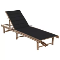 Leżaki ogrodowe - Ogrodowy leżak z poduszką, bambusowy - miniaturka - grafika 1