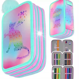 PIÓRNIK TRZYKOMOROWY Z WYPOSAŻENIEM DLA DZIEWCZYNKI OMBRE KOT PIES KOTKIEM - Piórniki PIÓRNIK TRZYKOMOROWY Z WYPOSAŻENIEM DLA DZIEWCZYNKI OMBRE KOT PIES KOTKIEM - Piórniki - miniaturka - grafika 1