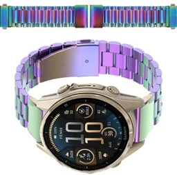 Bizon Pasek ze stali nierdzewnej do smartwatcha, Strap Watch Aura, QuickFit 20 mm, tęczowy - Akcesoria do smartwatchy - miniaturka - grafika 1