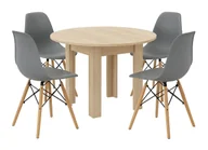 Stoły z krzesłami - Okrągły Stół Dąb Sonoma Z Czterema Krzesłami K9-R34 - miniaturka - grafika 1