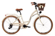Rowery - Rower miejski damski z przerzutkami Goetze 26 cali kremowy - miniaturka - grafika 1