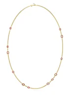 Naszyjniki - Swarovski Pozłacany naszyjnik z elementami ozdobnymi - dł. 100 cm - miniaturka - grafika 1