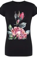 Koszulki i topy damskie - Roża Damski Modny Kolorowy T-Shirt Nadruk Rozm.XXL - miniaturka - grafika 1