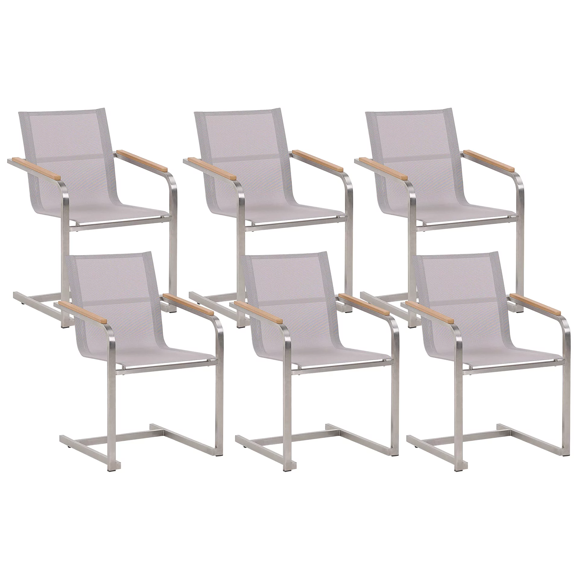 Beliani Zestaw 6 krzeseł ogrodowych beżowy COSOLETO