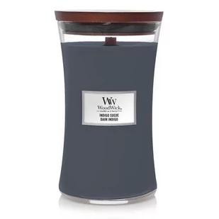 WoodWick niebieski zapachowa świeczka Indigo Suede duży wazon 38276 - Świece - miniaturka - grafika 1