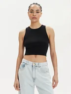 Koszulki i topy damskie - Vero Moda Top Ginny 10300339 Czarny Slim Fit - miniaturka - grafika 1