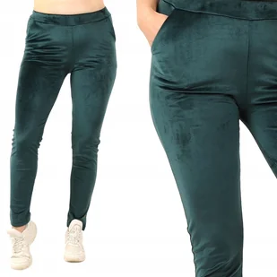 Dresy damskie Spodnie dresowe Welurowe PRODUKT POLSKI Butelkowa Zieleń 2XL - Spodnie damskie - miniaturka - grafika 1