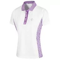 Swetry damskie - Island Green Golf damskie oddychające szybkoschnące odprowadzające wilgoć koszulki polo, białe/fioletowe, S, 2239 - Biały/Fioletowy, S - miniaturka - grafika 1