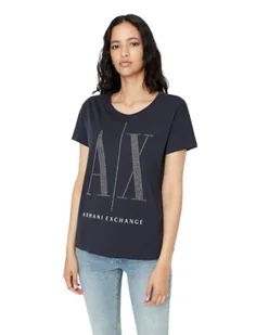Armani Exchange T-shirt damski, Navy Studs, XL - Koszulki i topy damskie - miniaturka - grafika 1