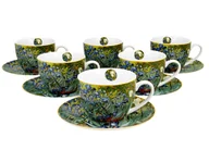 Filiżanki - Filiżanki do kawy i herbaty porcelanowe ze spodkami DUO Irises Vincent Van Gogh 280 ml 6 szt - miniaturka - grafika 1