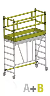 Rusztowanie Faraone Compact Pakiet B, 180x75 cm XS, 1,7 m, aluminium - Rusztowania - miniaturka - grafika 1