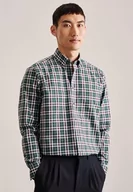 Koszule męskie - Seidensticker Męska koszula biznesowa - Regular Fit - Łatwa do prasowania - Kołnierz zapinany na guziki - Długi rękaw - 100% bawełna, zielony, 40 - miniaturka - grafika 1