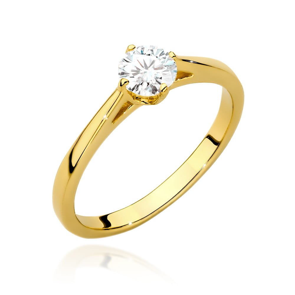 Złoty pierścionek Diament 0,40ct żółte złoto pr. 585