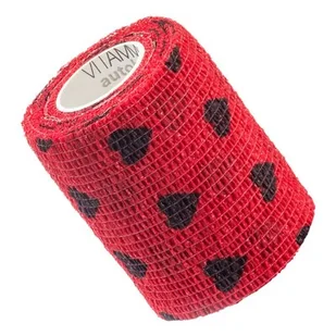 Vitammy Autoband serduszka czarne 7,5cm x 450cm Elastyczny bandaż kohezyjny samoprzylepny - Apteczki i materiały opatrunkowe - miniaturka - grafika 1
