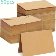Inne - TEMU 50-pak samoprzylepnych mini kopert Kraft - styl rustykalny, idealne do zaproszeń, kartek z podziękowaniami, ślubnych i urodzinowych - miniaturka - grafika 1