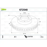 Tarcze hamulcowe - Tarcza hamulcowa VALEO 672548 - miniaturka - grafika 1