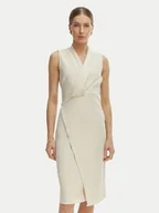 Sukienki - Rinascimento Sukienka koktajlowa CFC0128108003 Beżowy Slim Fit - miniaturka - grafika 1