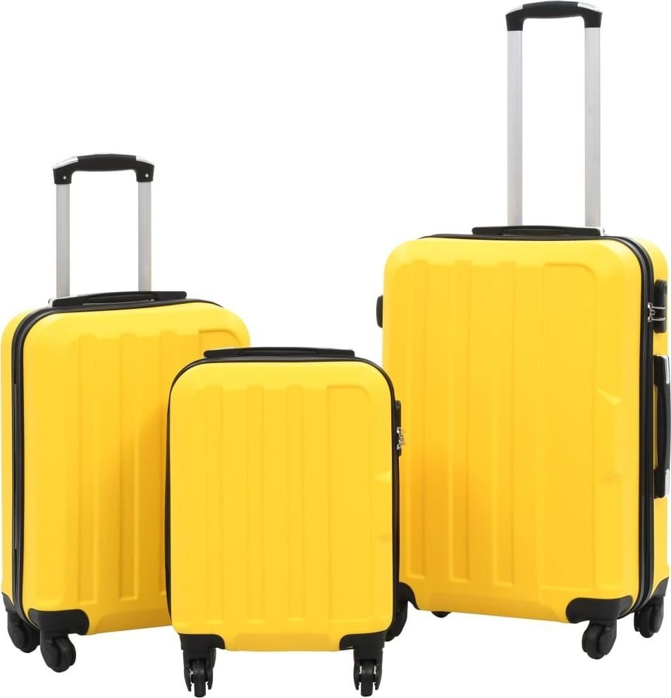 vidaXL Zestaw twardych walizek - 3 szt. żółte 91876