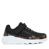 Buty dla dziewczynek - Sneakersy Skechers Uno Lite 314091L BKMT Czarny - miniaturka - grafika 1
