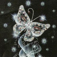 Zabawki kreatywne - Mandala 7D - Biały motyl z poświatą - miniaturka - grafika 1
