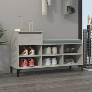 vidaXL Stojak na buty betonowy szary 102x36x60 cm materiał drewnopochodny - Stojak na buty - Półki na buty - Szafka na buty - Przechowywanie butów - Szafki na buty - miniaturka - grafika 1