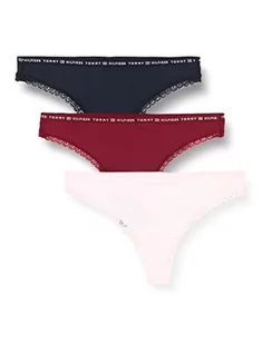 Majtki damskie - Tommy Hilfiger Damskie stringi 3P mikrokoronkowe, jasnoróżowe/ruge/pustynne niebo, XL, Jasnoróżowe/różowe/pustynne niebo, XL - grafika 1