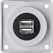 Gniazdka elektryczne - Hager Polo Gniazdo USB ładowania podwójne, 12V, 3A, biały połysk, mechanizm czarny 926022509 926022509 - miniaturka - grafika 1