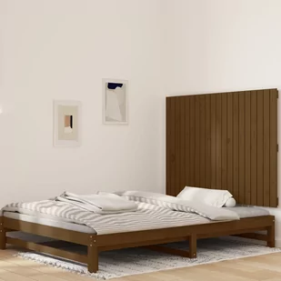 Wezgłowie łóżka, miodowy brąz, 127,5x3x90 cm, drewno sosnowe Lumarko - Inne meble do sypialni - miniaturka - grafika 1