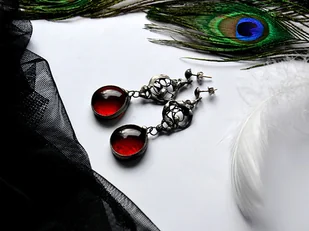 Orientalne w czerwieni - Kolczyki - miniaturka - grafika 1